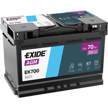 Akumulator EXIDE AGM EK700 12V 70Ah 760A