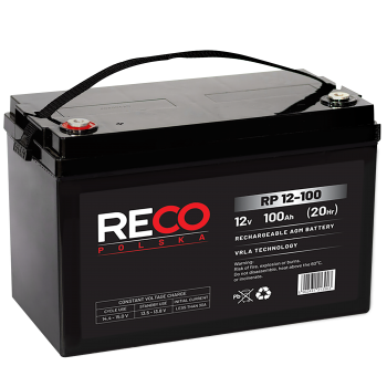 Akumulator RECO VRLA AGM RP12-100 12V 100Ah głębokiego rozładowania