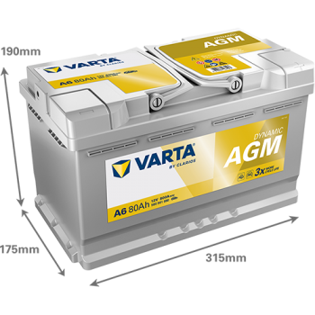 Akumulator AGM Varta A6 80Ah Start-Stop